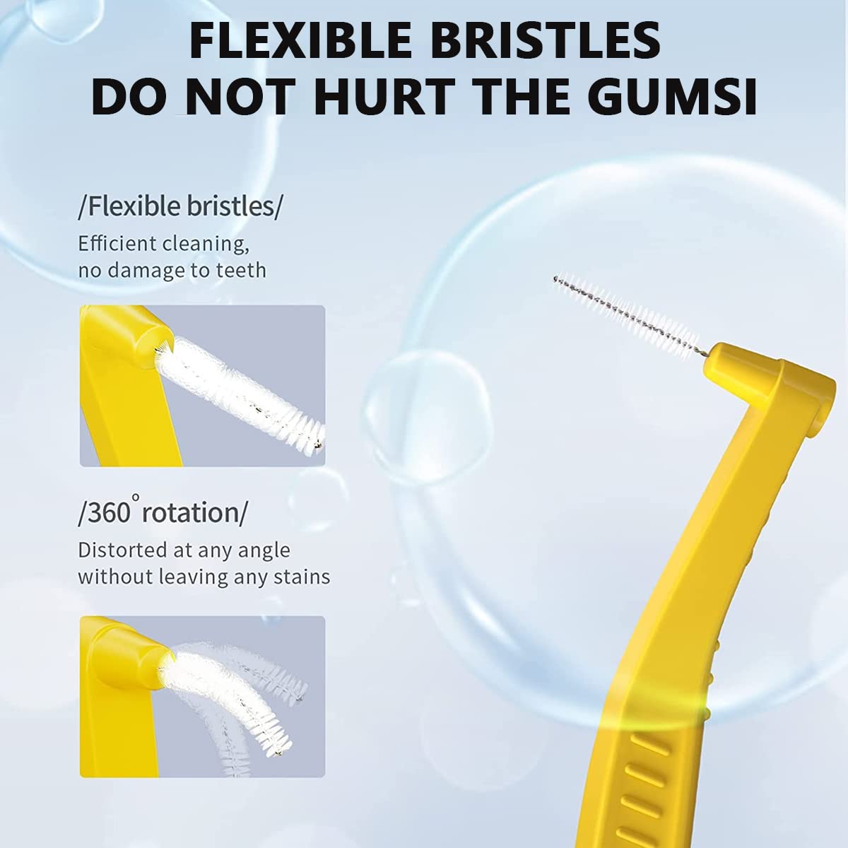 HANNEA 10pcs Interdental Brushes, L-shaped Interdental Brush Angle, Angled Dental Brush for Teeth Oral Dental Care Brush Cleaning Tool HANNEA 10pcs Interdental Brushes, L-shaped Interdental Brush Angle, Angled Dental Brush for Teeth Oral Dental Care Brush Cleaning Tool